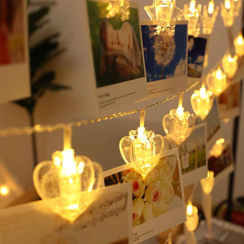 Fairy Lights Bedroom - Heart Shape String Lights, Warm White