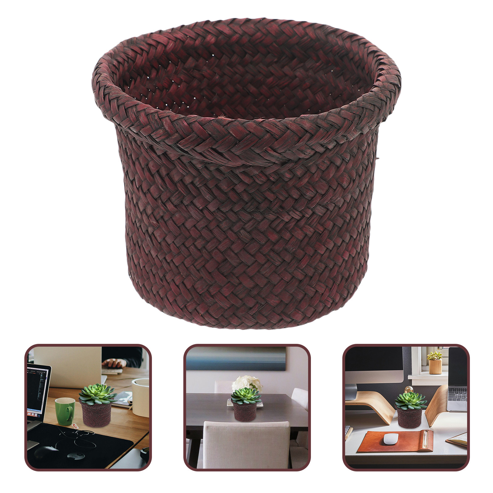 Home Decor Garden Ideas - 1Pcs Natural Weaving Basket Seaweed Plant