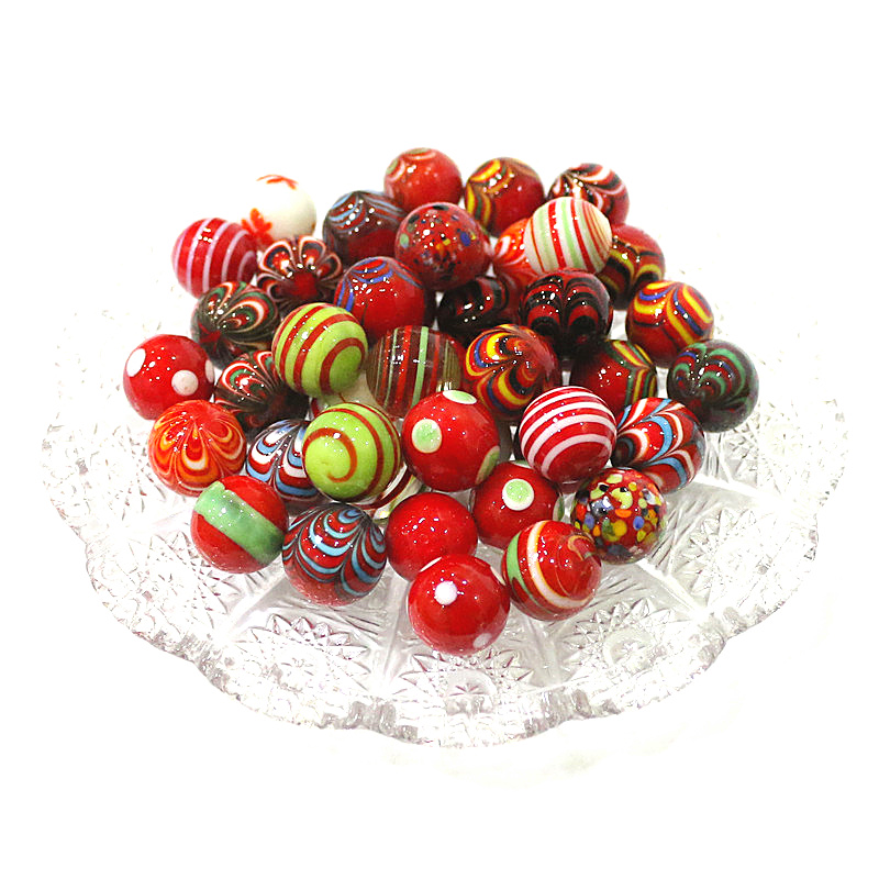 Home Decor Garden Ideas - 6pcs Red Rare Glass Marbles Balls