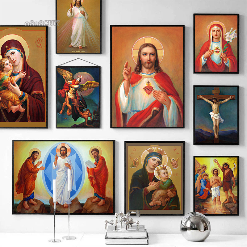 Home Decor Jesus - Catholic Art Holy Mother of God，Jesus