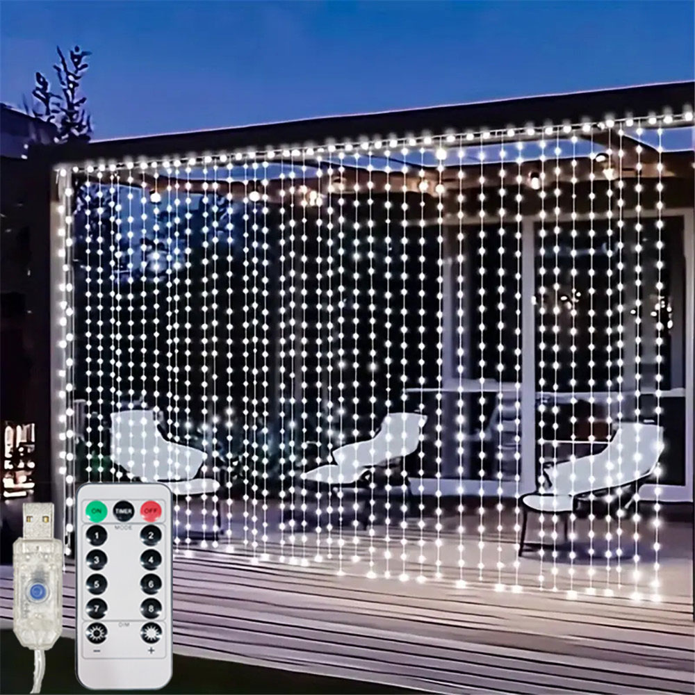 Fairy Lights Bedroom - 3/6M USB LED Curtain 8Modes Remote
