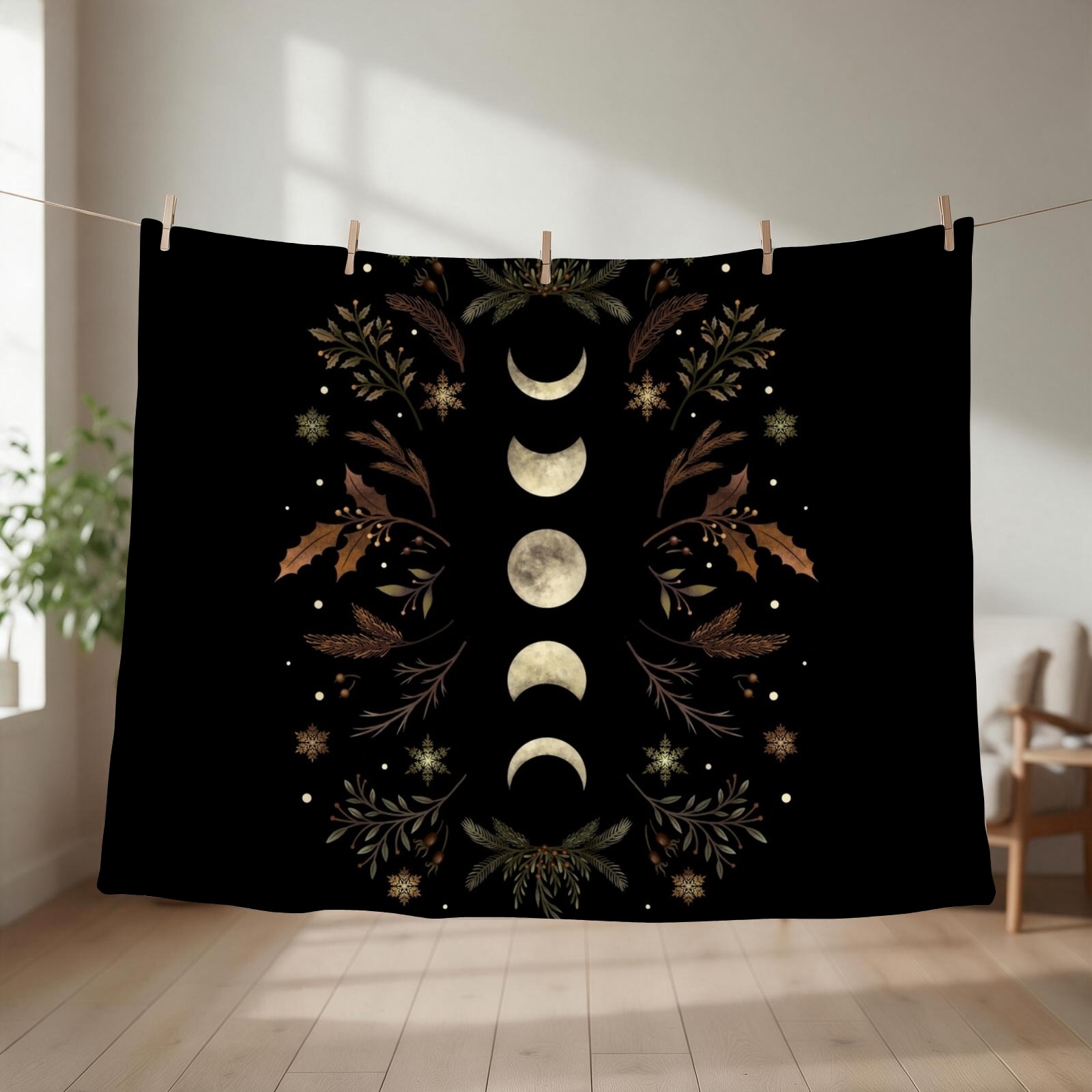 Home Decor Garden Ideas - Moonlit Garden-Winter Brown Throw Blanket Thin