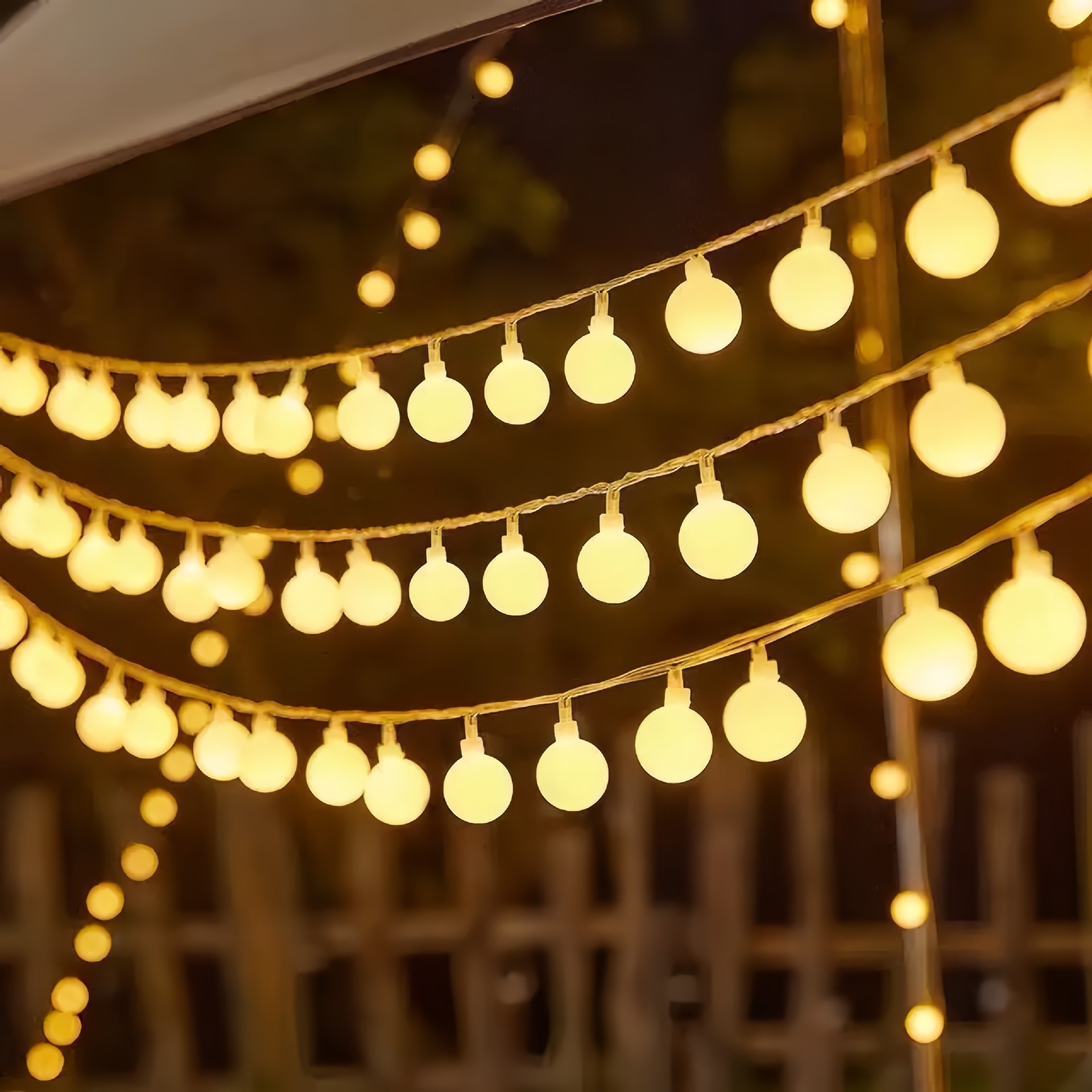 White Bubble Globe String Ligh - đánh giá và giá Fairy Lights Bedroom