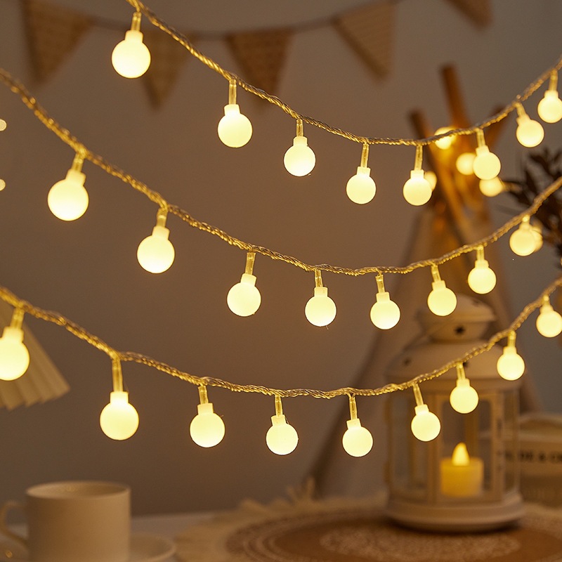 White Bubble Globe String Ligh - đánh giá và giá Fairy Lights Bedroom