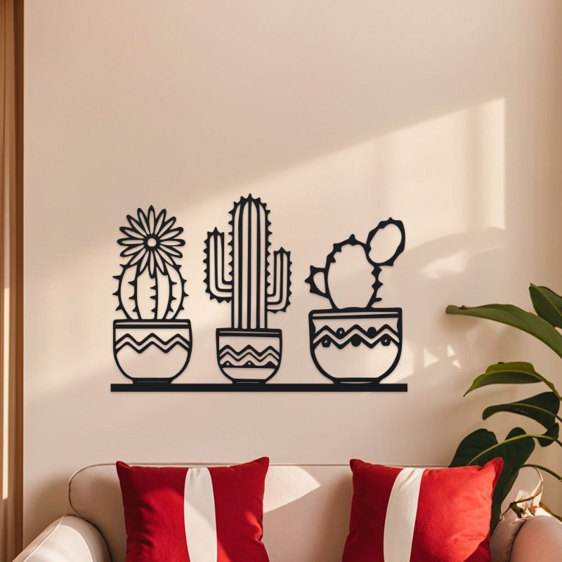 Rustic Cactus Metal Wall Decor - đánh giá và giá Home Decor Garden Ideas