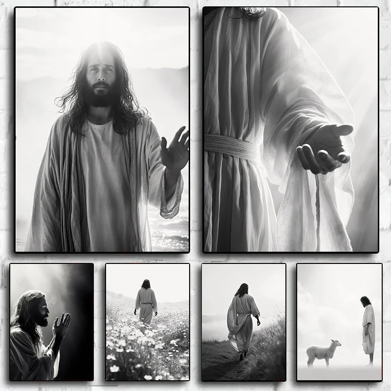 Black and White Jesus Faith Cr - đánh giá và giá Home Decor Jesus