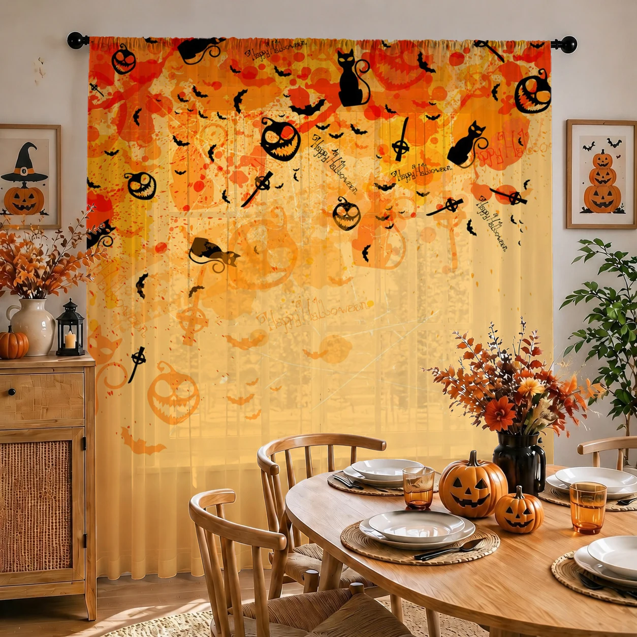 1Pc Spooky Halloween Sheer Cur - đánh giá và giá Home Decor Youtube