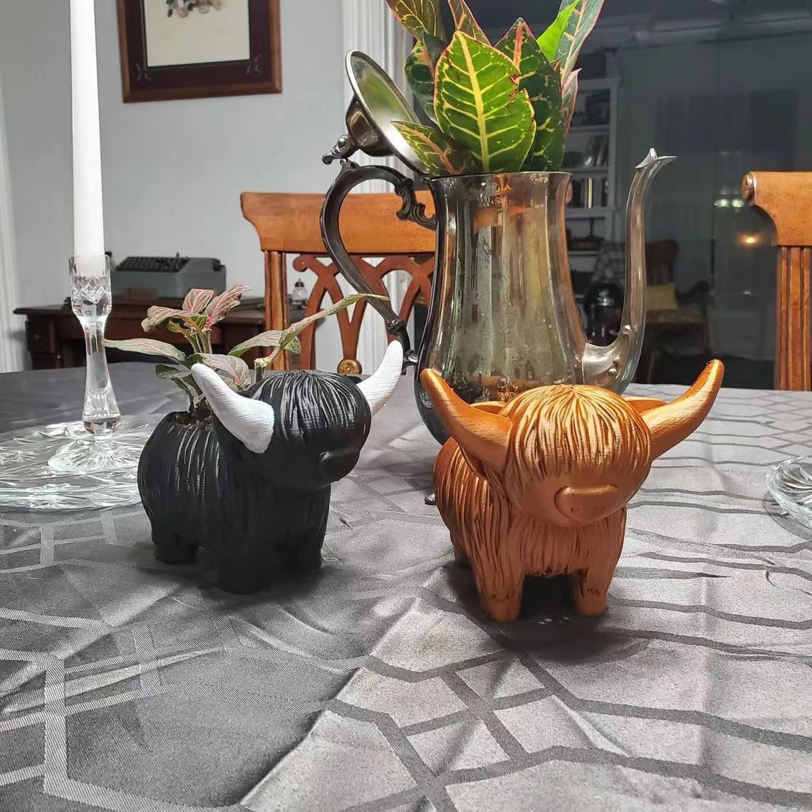 Highland Cow Resin Figurine -  - đánh giá và giá Home Decor Garden Ideas