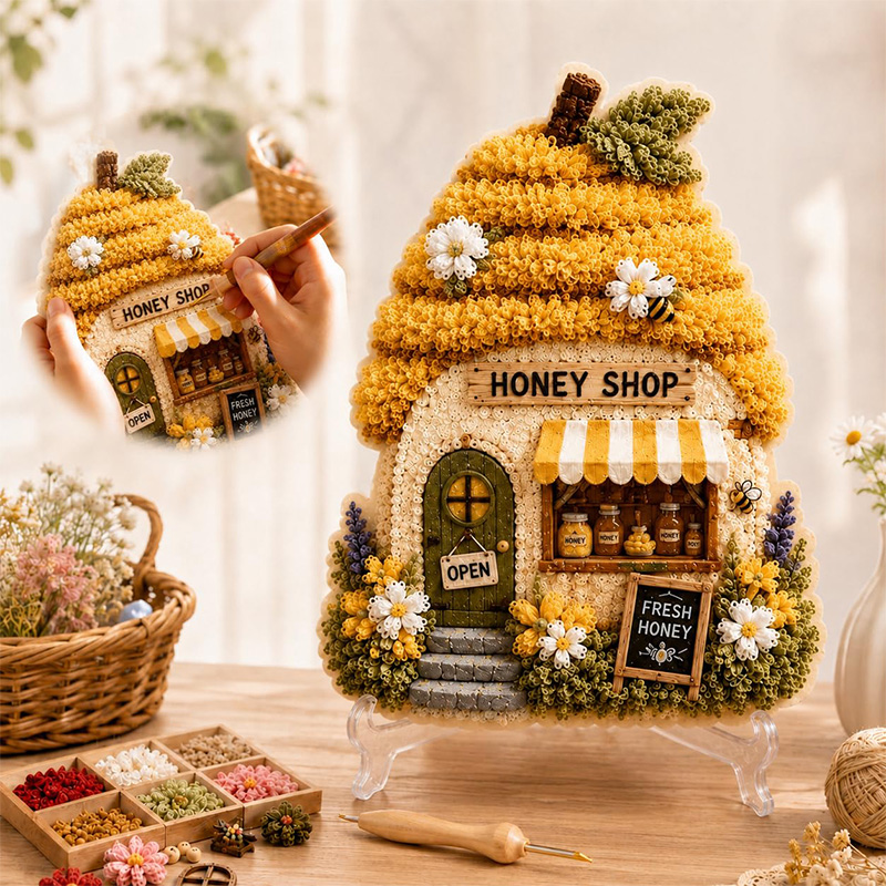 3D Mushroom House Poke Art DIY - đánh giá và giá Home Decor Inspo